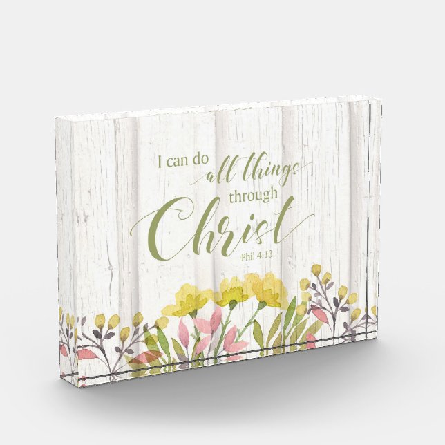 Ich kann alles durch Christus tun, Phil 4:13 Fotoblock (Links)