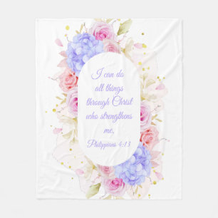 Ich kann alles durch Christus tun - Philippinen 4 Fleecedecke