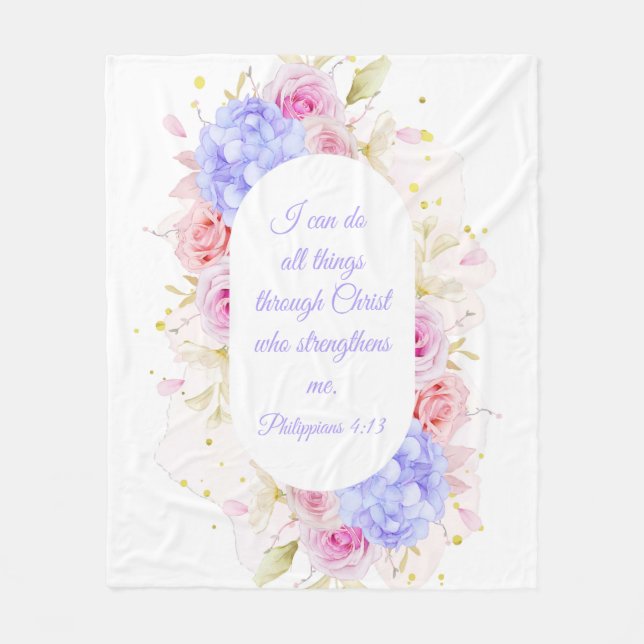 Ich kann alles durch Christus tun - Philippinen 4 Fleecedecke (Vorderseite)
