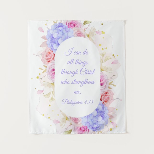 Ich kann alles durch Christus tun - Philippinen 4 Wandteppich (Vorderseite)