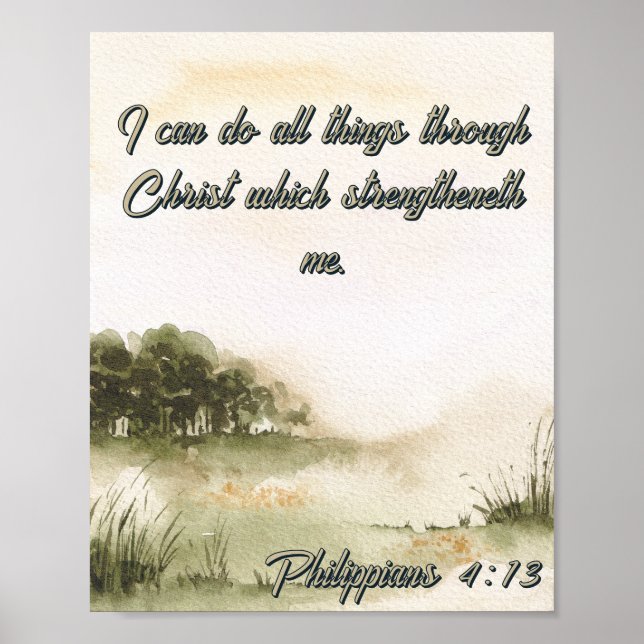 Ich kann alles durch Christus Wasserfarbenbaum mac Poster (Vorne)