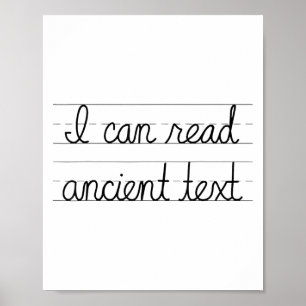 Ich kann antikes Text T-Shirt Geschenke Funny Curs Poster