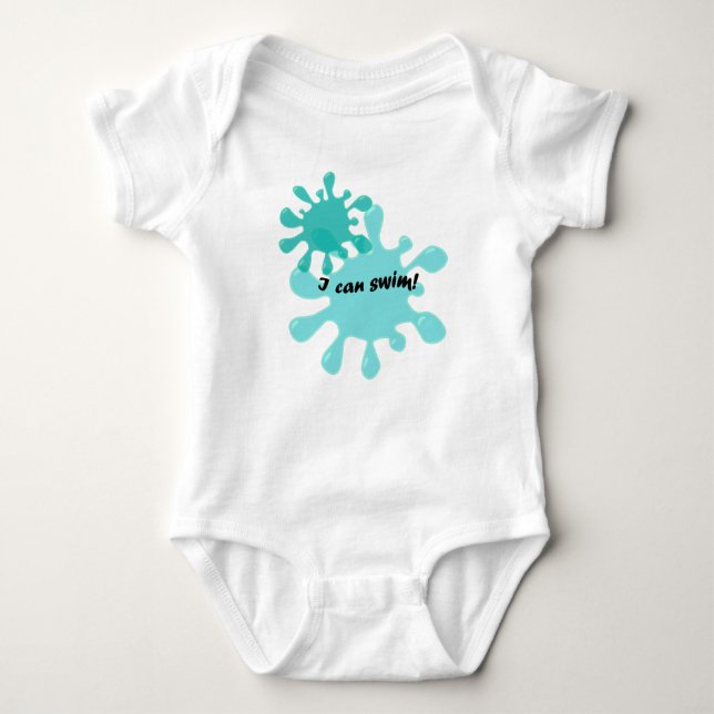 Ich kann Baby Bodysuit schwimmen Baby Strampler (Vorderseite)
