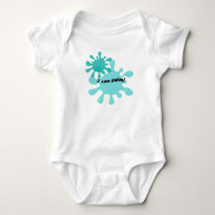 Ich kann Babykarodysuit schwimmen Baby Strampler