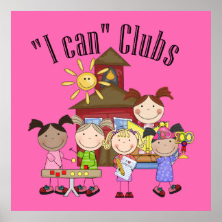 Ich kann Clubs Strichmännchen Poster zwei