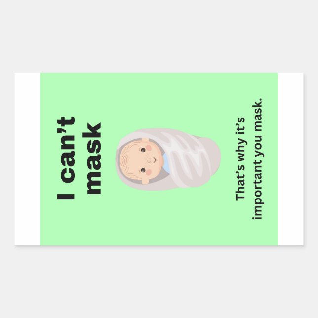 Ich kann das Set großer Papieraufkleber nicht verb Rechteckiger Aufkleber (Vorderseite)