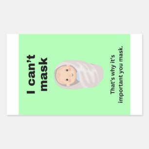 Ich kann das Set großer Papieraufkleber nicht verb Rechteckiger Aufkleber