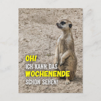 Ich kann das Wochenende schon sehen - Erdmännchen Postkarte