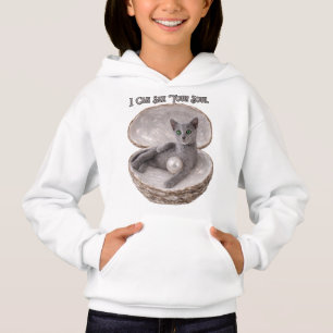 Ich kann deine Seele sehen Lustiges Russisch Blau Hoodie