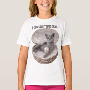 Ich kann deine Seele sehen Lustiges Russisch Blau  T-Shirt