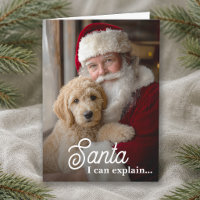 Ich kann den lustigen Hund mit Santa Haustierfoto 