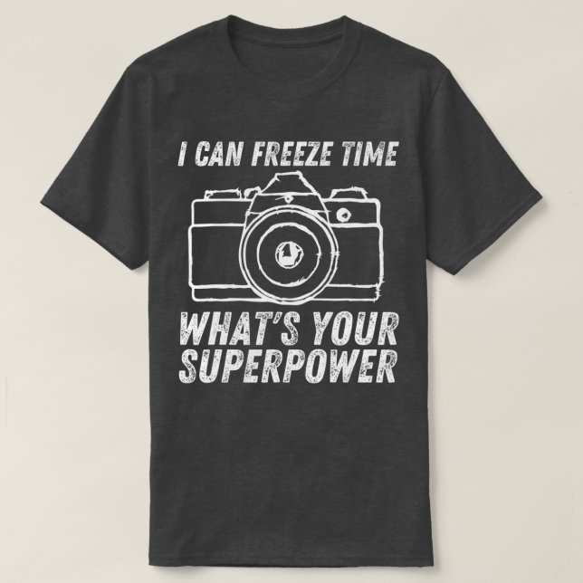 Ich kann die Superpower-Fotografen-Kamera P T-Shirt (Design vorne)