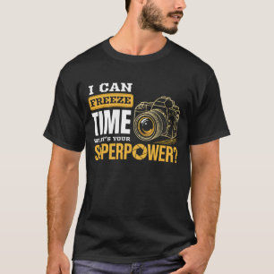 Ich kann die Zeitkamera Fotograf Linsensplitter ei T-Shirt