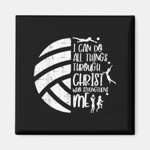 Ich kann Dinge durch Christus Volleyball Christlic Magnet