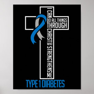 Ich kann Dinge tun Jesus der mich stärkt Diabetes Poster
