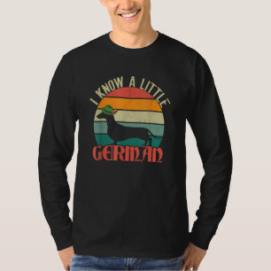 Ich kann ein bisschen Deutsch Retro Dachshund Hu T-Shirt