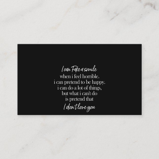 Ich kann ein Lächeln Fake Visitenkarte (Vorderseite)
