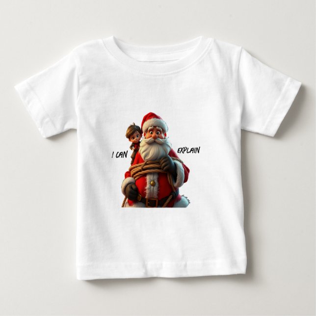 Ich kann erklären, Cartoon Weihnachtsmann und Klei Baby T-shirt (Vorderseite)