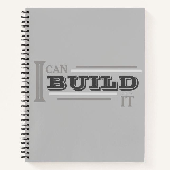 Ich kann es bauen (Grau) Planer/ Notizbuch (Vorderseite)