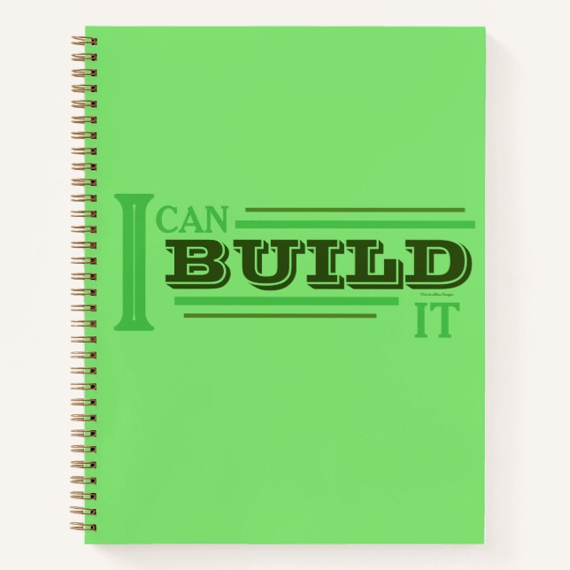 Ich kann es bauen (Grün) Planer/ Notizbuch (Vorderseite)