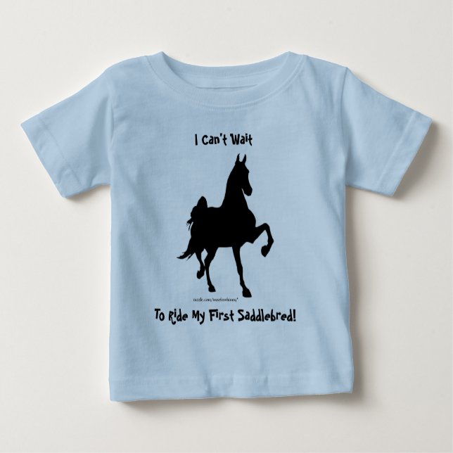 Ich kann es nicht abwarten, meinen ersten Saddlebr Baby T-shirt (Vorderseite)