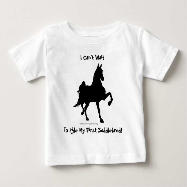 Ich kann es nicht abwarten, meinen ersten Saddlebr Baby T-shirt (Vorderseite)