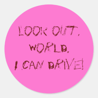 Ich kann fahren! runder aufkleber