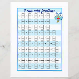 Ich kann Fractions-Vorlagen hinzufügen und subtrah