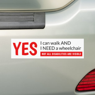 Ich kann gehen - Bewusstsein für Rollstuhlfahrer, Autoaufkleber