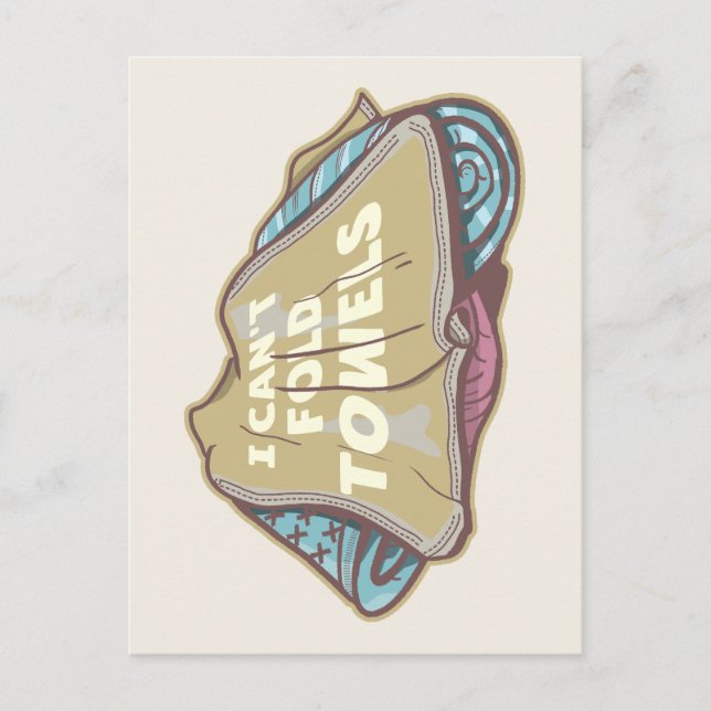 Ich kann Handtücher nicht lustig waschen Postkarte (Vorderseite)