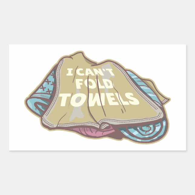 Ich kann Handtücher nicht lustig waschen Rechteckiger Aufkleber (Vorderseite)