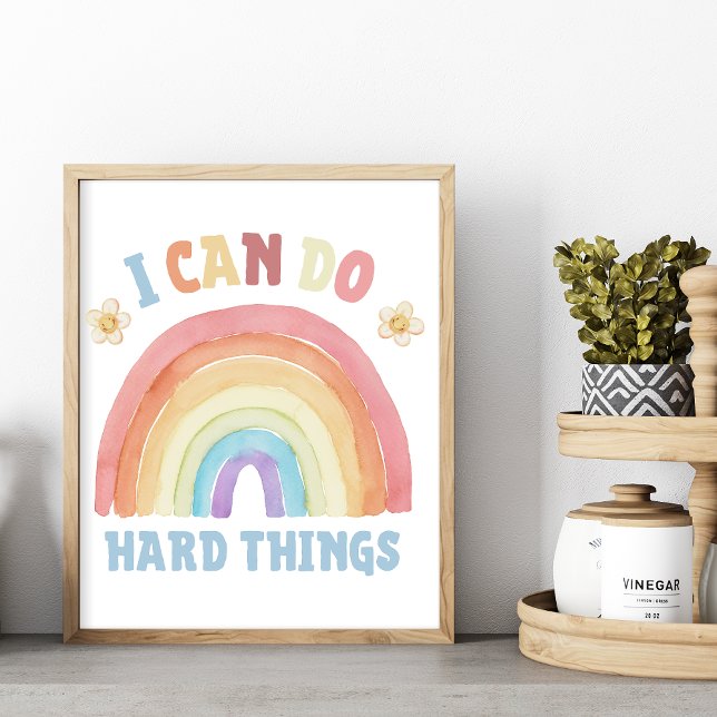 Ich kann harte Dinge tun - Kinder Positive Affirma Poster (I can do hard things. Positive Affirmation for kids, #nursery #nurserydecor #positiveaffirmation)
