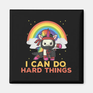 Ich kann harte Dinge tun Rainbow Ninja Magnet