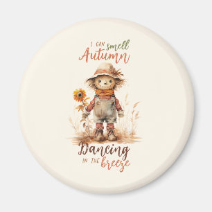 Ich kann Herbst riechen - rustikale Vogelscheuche Magnet