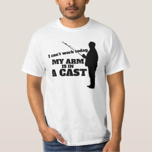 Ich kann heute nicht arbeiten, mein Arm ist in ein T-Shirt