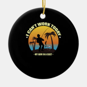 Ich kann heute nicht arbeiten, mein Arm ist in Gip Keramik Ornament