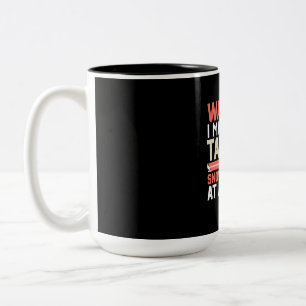 Ich kann jederzeit anfangen, über Snowboarden zu s Zweifarbige Tasse