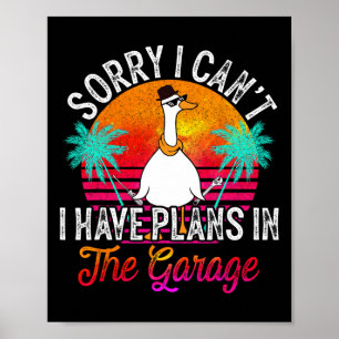 Ich kann keine Pläne in der Garage Väter Tageswage Poster