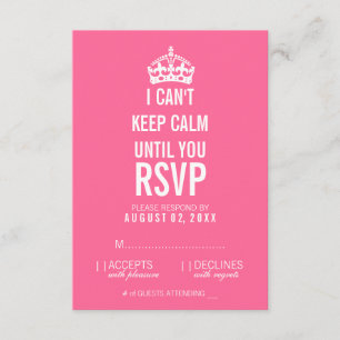 Ich kann keine Ruhe Behalten haben, bis Sie die SV RSVP Karte