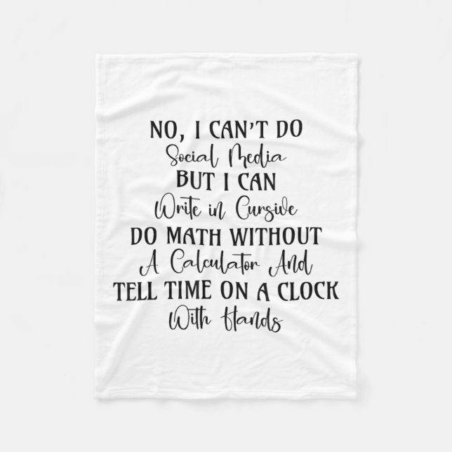 Ich kann keine sozialen Medien machen, sondern Ung Fleecedecke (Vorderseite)