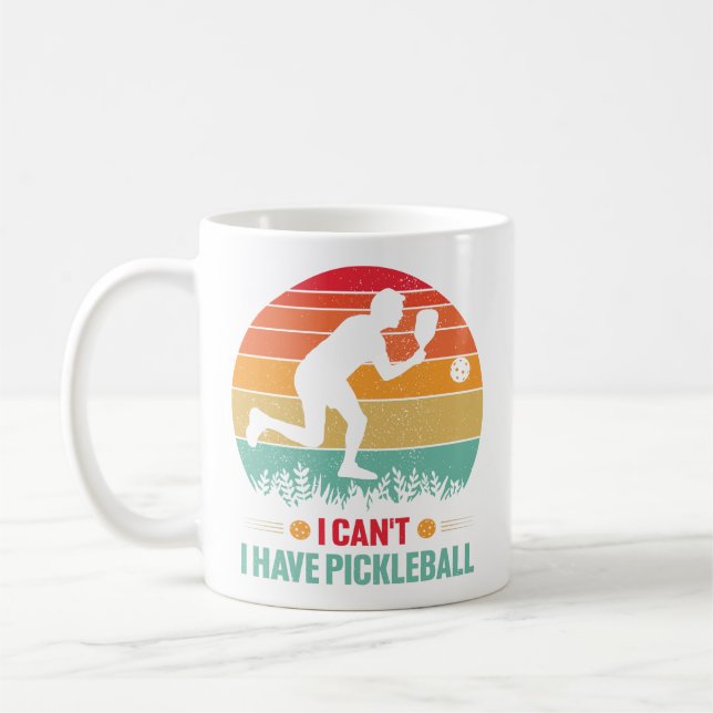 Ich kann keinen Pickleball Funny Pickleball Player Kaffeetasse (Links)