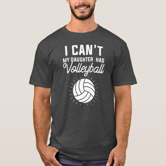 Ich kann meine Tochter nicht mit Volleyball Mama V T-Shirt (Vorderseite)