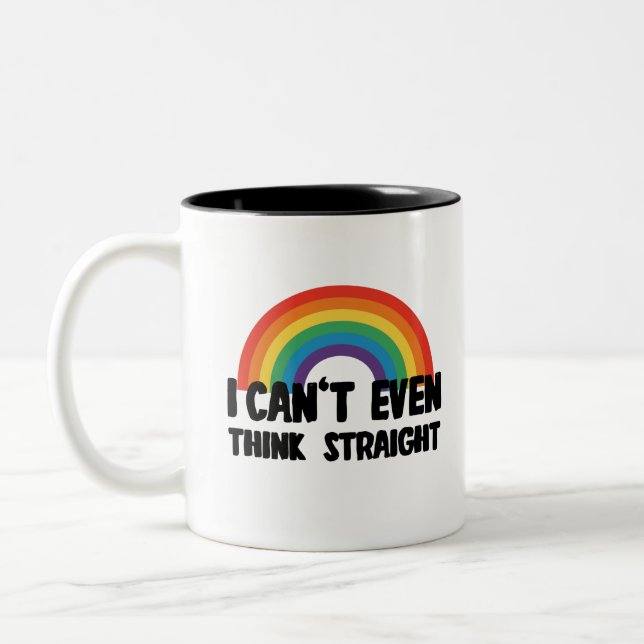 Ich kann mir nicht einmal einen glühenden Gay Prid Zweifarbige Tasse (Links)