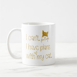Ich kann mit Cat Gold Glitzer Name nicht planen Kaffeetasse