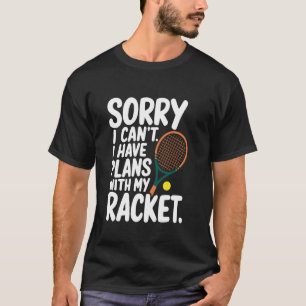 Ich kann mit meinem Racket, dem Tennisspieler kein T-Shirt