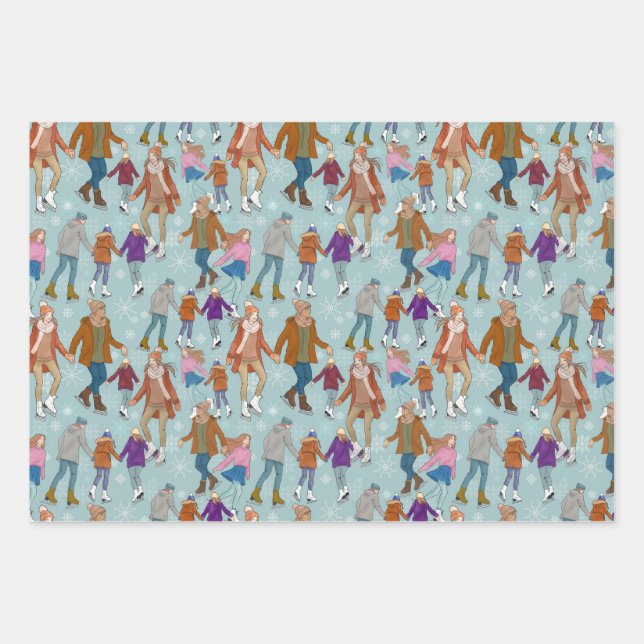 Ich kann nicht auf Eis-Skate warten Geschenkpapier Set (Vorderseite)