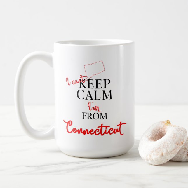 Ich kann nicht Behalten, dass ich aus Connecticut  Kaffeetasse (Mit Donut)