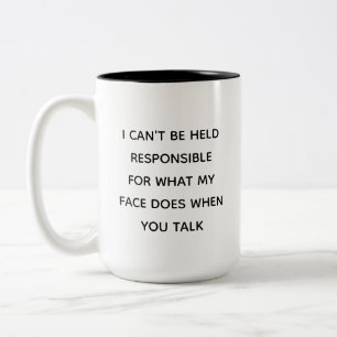 Ich kann nicht dafür verantwortlich gemacht werden zweifarbige tasse