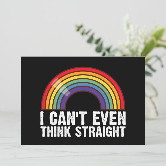 Ich kann nicht einmal denken, gerade LGBTQ-Stolz M Einladung (Stehend Vorderseite)