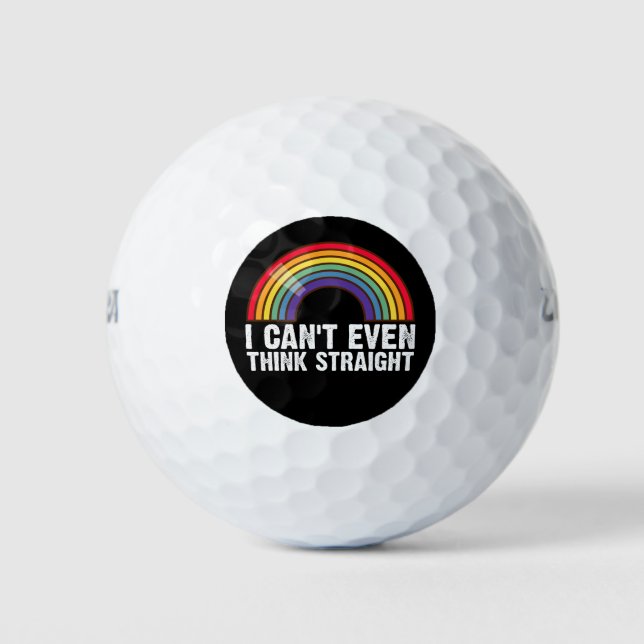Ich kann nicht einmal denken, gerade LGBTQ-Stolz M Golfball (Vorderseite)